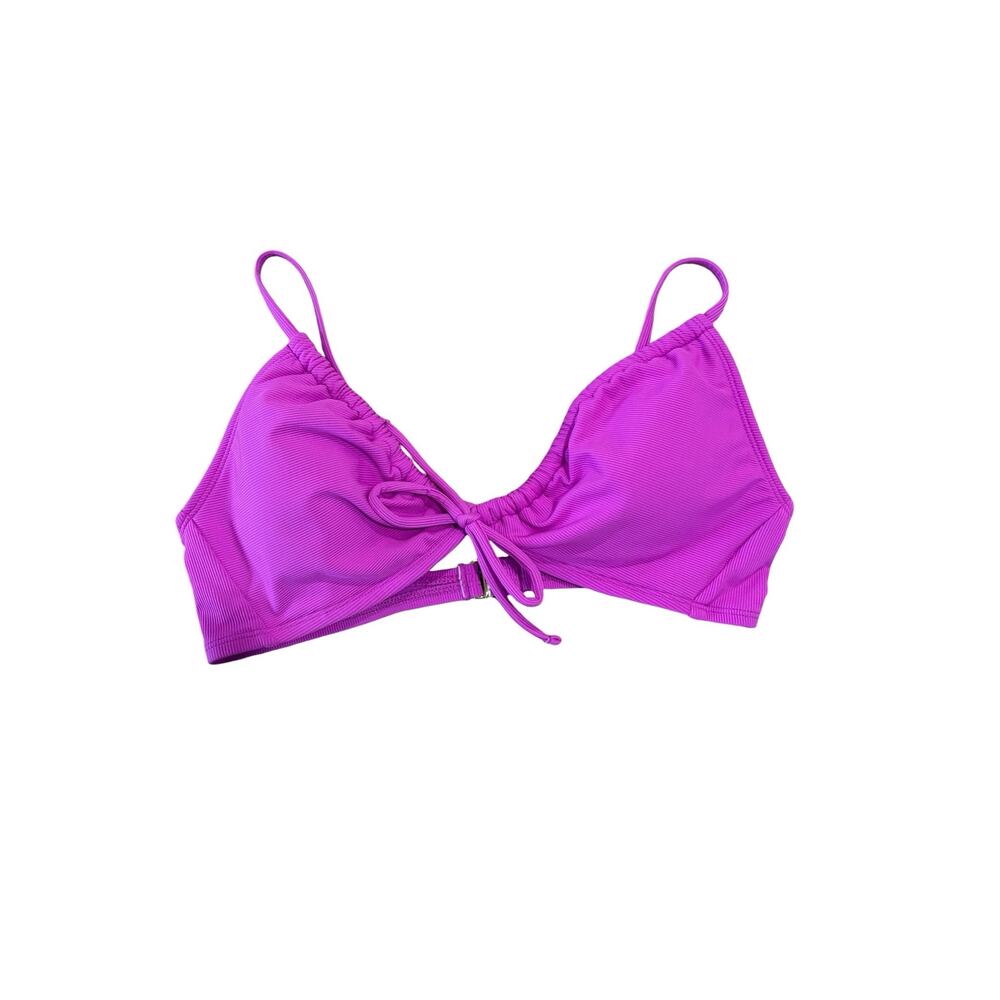 Shade and Shore Women's Ribbed Tie Front Bikini Top